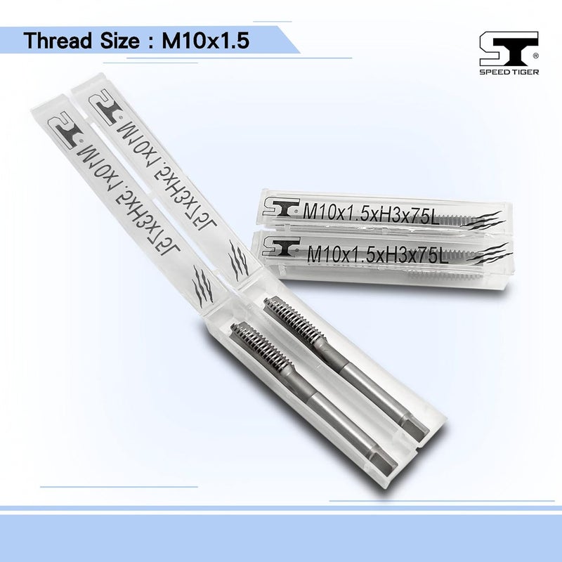 SPEED TIGER TGM_M10x1.5 HSS Spiral Point Taps, Metric M10x1.5mm H3 Tolerance, Uncoated 3 Straight Flutes – Made in Taiwan (2 Pieces, M10x1.5) - Image 4
